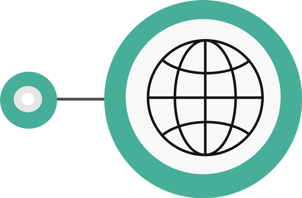 Icon of a worldmap in a circle