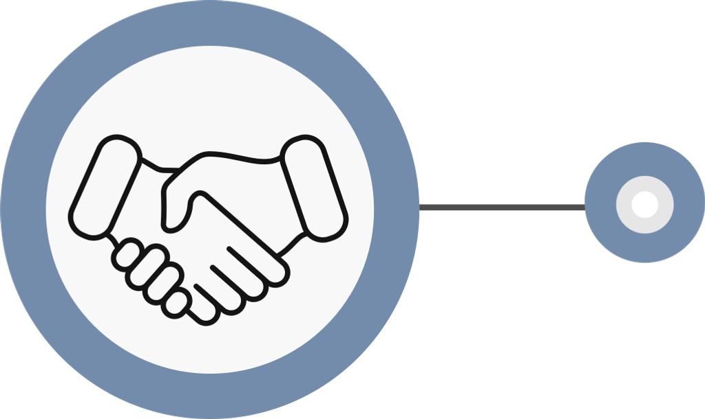 Icon of a handshake in a circle