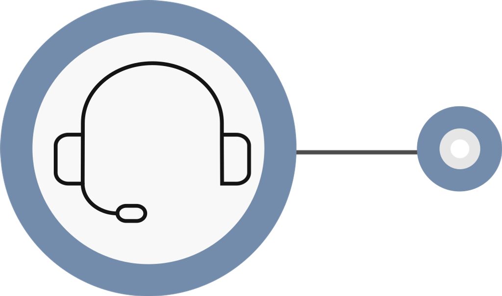 Icon of a headset in a circle