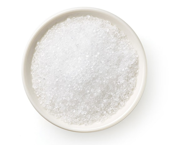 Round dish filled with salt